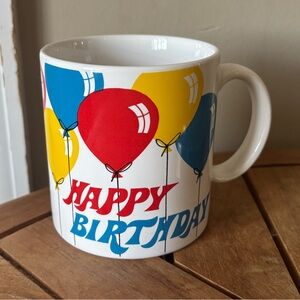 Vintage Happy Birthday Balloon Mug UNUSED